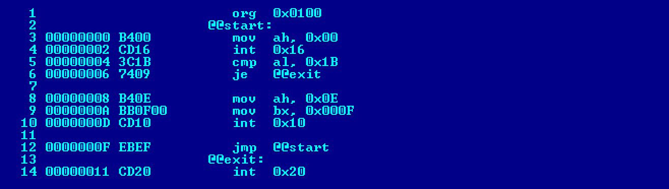 Пример машинного кода | md